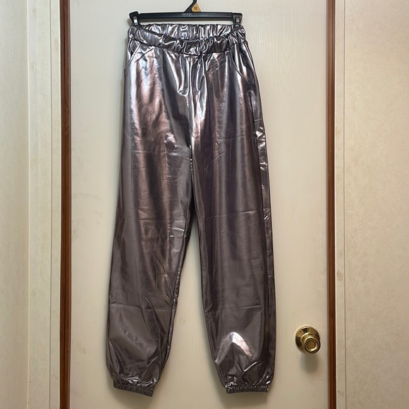 Denim - Metallic pants women’s size small. Stretchy with pockets.